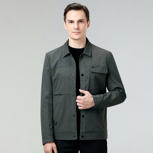 ジャケット メンズ 紳士服 ブルゾン アウター トップス 長袖 翻襟 無地 春秋 カジュアル ビジネス 通勤 30代40代 ブラック カーキ 大きいサイズ