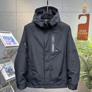 ジャケット メンズ ミリタリー ワーク 春夏 ブルゾン ジャンパー アウトドア 登山 無地 長袖 黒 ブラック カーキ ゆったり