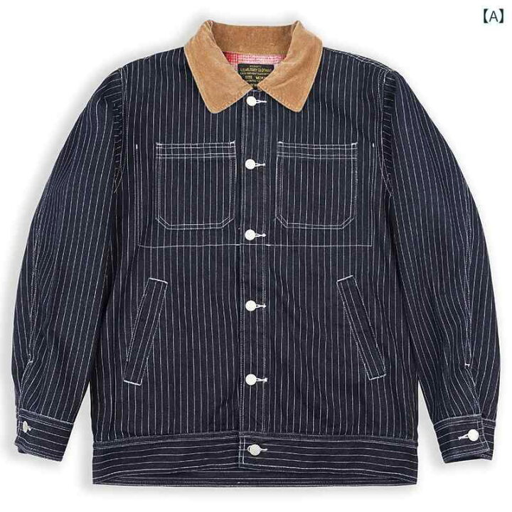 楽天市場】ジャケット メンズ デニムジャケット Gジャン 裏地チェック 