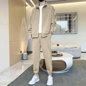 セットアップ メンズ 春秋 ジャージ 上下セット スポーツウェア 男性用 部屋着 ルームウェア 韓国 薄手 ポリエステル ブラック グレー グリーン カーキ M L XL 2XL 3XL 4XL