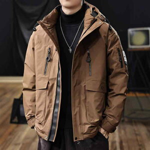 羽?服 メンズ 防寒 アウター 加厚 保温 ワーク ジャケット 90% ?? ゆったり 大きいサイズ 普段使い アウトドア 秋冬 焦糖色 ブラック 紺色