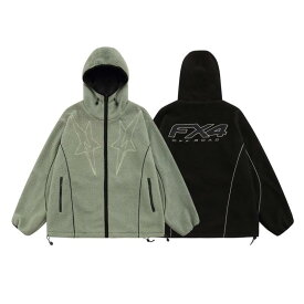 ジャケット メンズ 男性用 フリース ボア パーカー ブルゾン 秋冬 防風 撥水 コットン 綿 無地 長袖 黒 ブラック 緑 グリーン アウトドア 普段使い