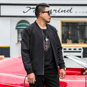 ジャケット 男性用 大きいサイズ プリント柄 スタンドカラー アウター ゆったりサイズ カジュアル ブラック 1XL 2XL 3XL 4XL 5XL 6XL