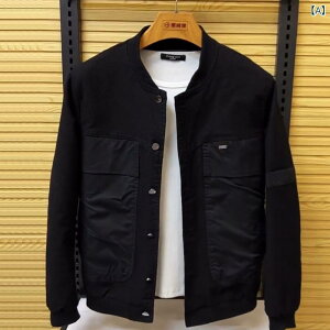 ジャケット 男性用 大きいサイズ ゆったり 厚手 アウター 春秋冬服 コットン 黒 ブラック 無地 カジュアル