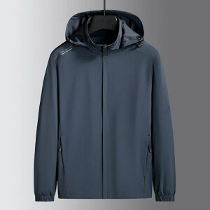 ジャケット メンズ 男性用 大きいサイズ アウトドア スポーツ カジュアル フード付き 春秋 長袖 ポリエステル ブラック グレー