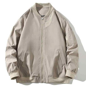 ジャケット メンズ 春秋 ブルゾン スタジャン 男性用 アメカジ 配色 切り替え ワーク 野球 無地 長袖 アウター ブラック カーキ M L XL 2XL 3XL 4XL 5XL