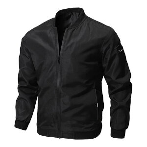 ジャケット 男性用 春秋 カジュアル ウェア 大きいサイズ 無地 アウター ジャンパー ブルゾン スポーティ スタイル 黒 ブラック ネイビー カーキ