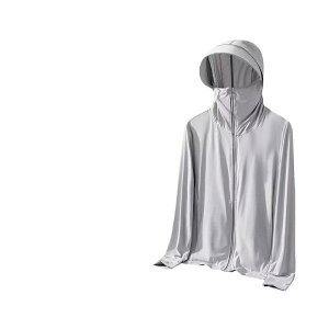 ジャケット 男性用 薄手 接触冷感 紫外線対策 ポリエステル 釣り 登山 旅行 サイクリング カジュアル ジャンパー ブルゾン ライトグレー