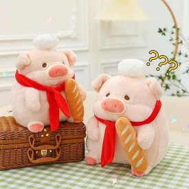 ぬいぐるみ 子供 シェフ 帽子 ブタ 豚 人形 ルル豚 抱き枕 かわいい ぬいぐるみ 55cm 65cm(x2)