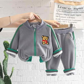 ベビー服 秋冬物 上下セット 男の子 裏起毛 あったか 幼児 アウター ズボン 2点セット かわいい 韓国風 80 90 100 110 120 130cm