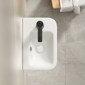 洗面ボウル 壁掛け式 小さい 陶器製 ミニ トイレ 手洗い器 現代風 シンプル 無地 左盆 右盆(x10)