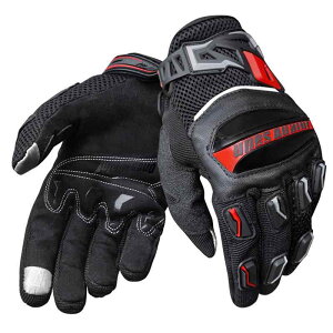 手袋 バイク 男性用 春夏 防風 防滑 タッチパネル対応 ポリエステル ? 聚?乙? メッシュ 通気性 赤 黒 ブルー