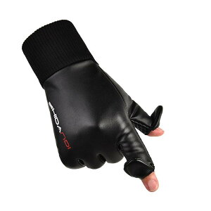 手袋 メンズ 秋冬 防水 防寒 グローブ 指なし 指切り レザー手袋 防滑 束口 裏起毛 防風 サイクルグローブ バイク アウトドア(x2)