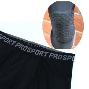 スポーツ用タイツ メンズ 男性用 高弾性素材 ハニカム構造 衝撃吸収 7分丈 スポーツパンツ ランニング バスケットボール フィットネス トレーニング 運動 伸縮性 吸汗速乾 ブラック ホワイ