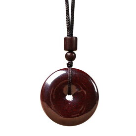 ネックレス メンズ 朱砂(辰砂) お守り ペンダントトップ 本命年(干支) ラッキーアイテム 和風 幾何学模様 アクセサリー 直径25mm 30mm 35mm 40mm 45mm