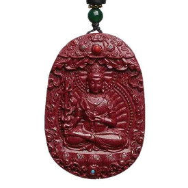 ネックレス レディース メンズ 石 朱砂 干支 八大守護神 ペンダント アミュレット レトロ お守り 縁起物 ラッキーアイテム