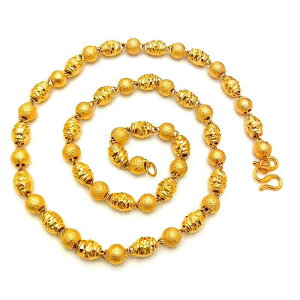 ネックレス メンズ 男性用 模造金メッキ 合金 仏具スタイル 60cm ゴールドカラー