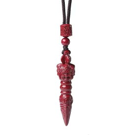 ネックレス メンズ レディース 朱砂 金剛杵 ペンダント お守り キーホルダー 開運 干支 兎