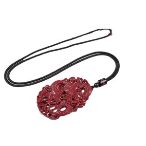 ネックレス メンズ レディース 朱砂 紫金砂 ドラゴン 龍 ペンダント 縁起物 お守り アクセサリー