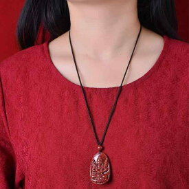 ネックレス レディース メンズ 干支 守護神 仏像 ペンダントトップ 朱砂 お守り アクセサリー パーツ