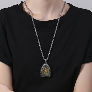 ネックレス メンズ ??製 十二支 守護本尊 仏像 ペンダント 夜光 普賢菩薩 千手観音 阿弥陀如来 虚空蔵菩薩 文殊菩薩 大日如来 大勢至菩薩 不動明王 レトロ アニマル