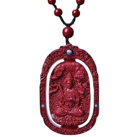 ネックレス レディース メンズ 干支 守護神 文殊菩薩 辰砂 ペンダント 民族風 アニマルモチーフ アクセサリー