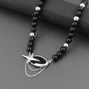 ネックレス メンズ レディース ダーク パンク スタイル 星 鎖骨 チェーン 豪華感 チタン鋼 ユニセックス ネックレス パールチェーン アレルギー対応 ペンダント チョーカー(x6)