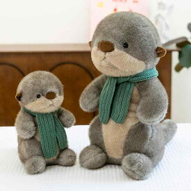 ぬいぐるみ かわいい スカーフ付き カワウソ 人形 小さい カワウソ ぬいぐるみ 抱き枕 布製人形 男の子 女の子 ギフト