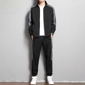 メンズ ジャージ 上下セット 男性用 スポーツウェア カジュアル ウェア 運動着 ランニングウェア カーキ ブラック
