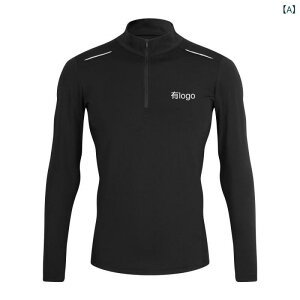 Tシャツ メンズ 男性用 長袖 秋冬 薄手 スポーツ トレーニングウェア 速乾性 ジム 立襟 ポリエステル混紡 伸縮性 アウトドア 普段使い 黒 グレー 白 黄色