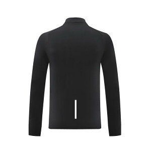 Tシャツ メンズ 男性用 スポーツウェア 長袖 秋冬 立襟 ハーフジップ 無地 接触冷感 伸縮性 ランニング トレーニング(x2)