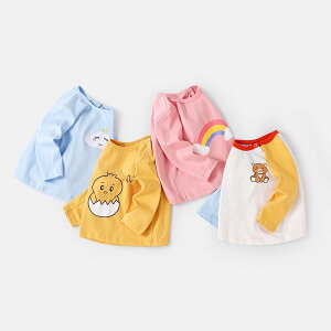 Tシャツ ベビー 長袖Tシャツ 子供服 赤ちゃん トップス 春秋 男女兼用 新生児 綿 ピンク系 ブルー系