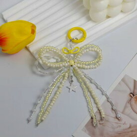 バッグ レディース かわいい 虹色 INS 夜光 蝶結び ビーズ DIY キーホルダー 韓国 スマホチェーン ゆめかわ ガーリー