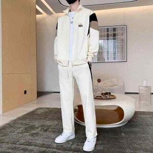 メンズ ジャージ 上下 セットアップ 男性用 スポーツウェア 運動着 部屋着 カジュアル ブラック 黒 杏色 コーヒー色 ポリエステル 春秋