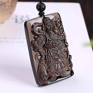 ネックレス メンズ 石 黒曜石 ?公 ペンダント 財神 開運 お守り 彫刻 昇り龍 虎目石 黒瑪瑙 数珠 漆黒 ブラック ゴールド ゴールド 文芸風 レトロ(x2)