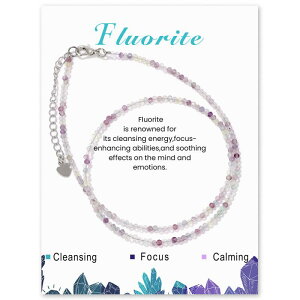 ネックレス レディース メンズ ラインストーン ビーズ ストーン 花嫁 ウェディング パーティー 鎖骨 ショート アマゾン石 白水晶 紫蛍石 いちご水晶 燐灰石 緑東陵 ガーネット 黒スピネル ラ