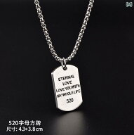 ネックレス メンズ 男性用 ストリート ダンス アクセサリー &amp; ペンダント 520 レタードタグ クール …