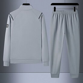 スポーツウェア メンズ 男性用 薄手 ジャージ セットアップ 上下セット 長袖 ジャケット パンツ 大きいサイズ ゆったり 部屋着 普段使い 春秋 ポリエステル ブラック ホワイト グレー レッド