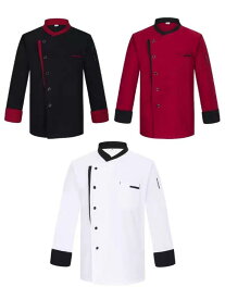 コックコート 男性用 女性用 長袖 半袖 ホテル レストラン 厨房 料理人 調理服 春夏 秋冬 ポリエステル 麻