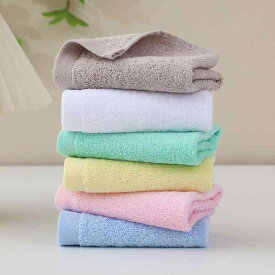 タオル キッズ ベビー 全面コットン 吸水性 ミニタオル ハンカチ タオルハンカチ ループ付き 雪花白 天空ブルー 桃ピンク レモンイエロー 翡翠グリーン 正驼色 15×15cm 20×20cm 25×25cm 30×30cm