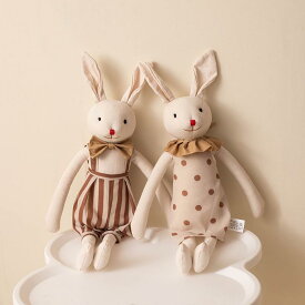 ぬいぐるみ 北欧 かわいい ウサギ 人形 長足 布製 ウサギ ぬいぐるみ 子供 おもちゃ 癒し 誕生 日 ギフト PP綿 麻布 着せ替え 可能 35cm 男の子 女の子1