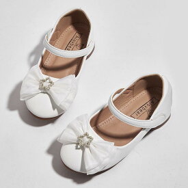 靴/ブーティ キッズ/女の子 フォーマルシューズ 春秋 蝶結び ゴム底 繊皮 プリンセスシューズ かわいい 結婚式 発表会 七五三 入園式 卒園式 履きやすい 滑り止め 普段履き