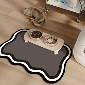 猫や 犬が 食べられる かわいい ペットプレ イス マット 漏れ 防止 大きな 吸収性 珪 藻 土 お 手入れ 簡単 滑り止め フード ボウルプレ 柄のペット用食事マットは猫や犬が食事際に便利