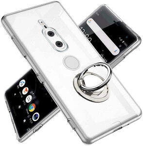Xperia XZ2 Premium �P�[�X �����O ���� TPU �N���A �����O�t�� ��]�����O �G�N�X�y���A XZ2 Premium SO-04K SOV38 �J�o�[ ��p �S���� ���ϖh�~ ���^ �_�炩���k �P�[�X �ϏՌ� �ԍڃz���_�[�Ή� �P�[�X