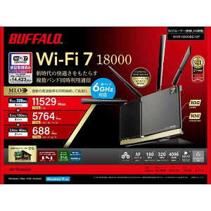 �o�b�t�@���[ WiFi ���[�^�[ ���� LAN Wi-Fi 7 11be �g���C�o���h 10�X�g���[�� 11529 + 5764 + 688 Mbps �L�� 10Gbps WXR18000BE10P