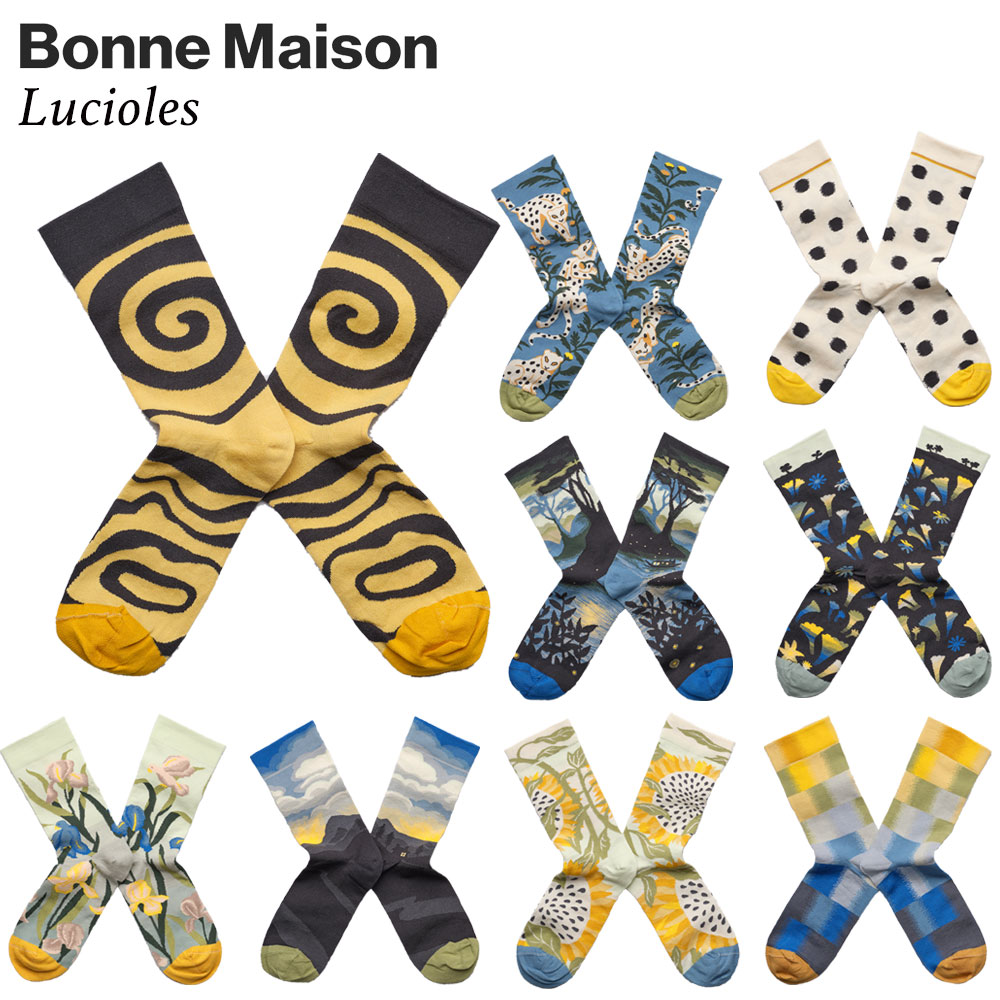 Bonne Maison／ボンヌ メゾンLucioles　ホタルフランス　ソックスレッグウェア2WAYストレッチエジプトコットンハイゲージ