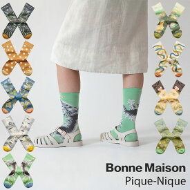 Bonne Maison／ボンヌ メゾンPique-Nique　ピクニックフランス直輸入インポートコットンソックスレッグウェア2WAYストレッチMADE IN FRANCE