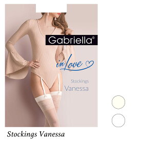 Gabriella／ガブリエラStockings Vanessaストッキング ヴァネッサ直輸入EU・インポートガーターストッキングEU　ガーターストッキングライクラファイバーブライダルつま先スルー・補強タイプ2WAYストレッチホワイト