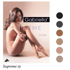 Gabriella／ガブリエラSupreme 15シュプリーム 15直輸入EU・インポートEU ストッキング15デニールライクラファイバーつま先スルー・補強フェイクショーツ付2WAYストレッチコットンマチ付フラットシーム耐圧ウエストバンド