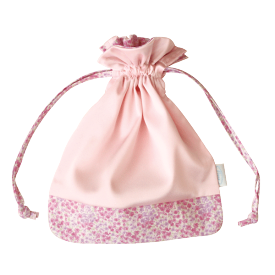 【あす楽】サニタリーポーチ 巾着袋 86002 ネコポス可 Fleep かわいい サニタリー 日本製 フリープ 全 2色 花柄（ ピンク クリーム イエロー ）